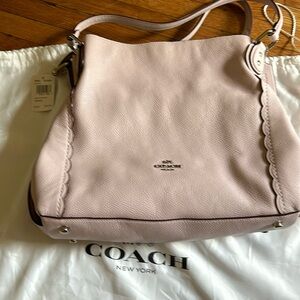 coach edie tote bag ice pink leather NWT